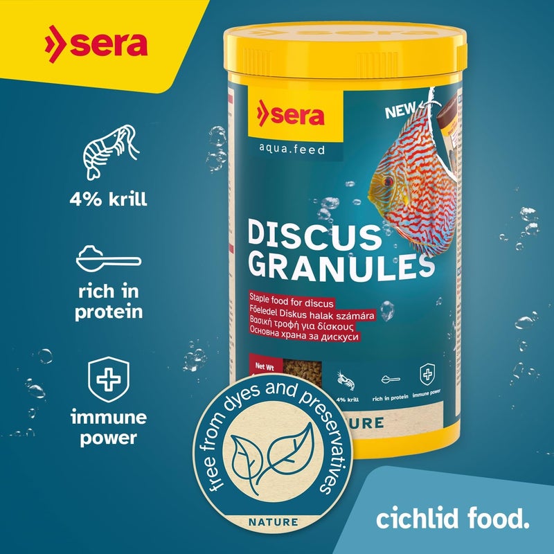 Sera Discus Granules 1000ml (14,8 fl oz) | Main Feed for All Discus & Ornamental Fish | Rich in Aquatic Proteins & Minerals | No Dyes or Preservatives | Boosts Growth - Image 2